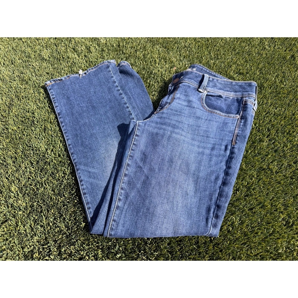 American Eagle Women's Slim Fit Jeans Blue Medium Wash Stretch Denim 14 X-long